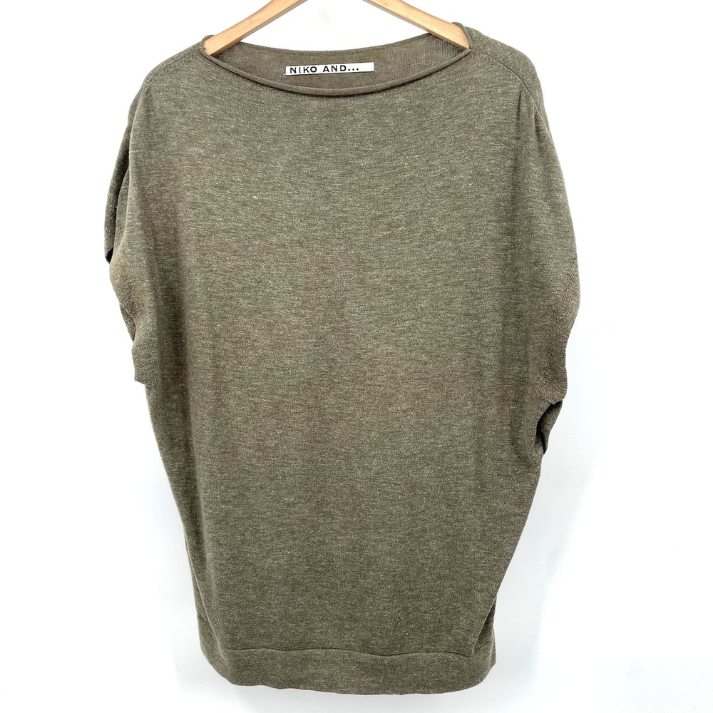 Niko And … Japan Oversized Sleeveless Knit Top Women's Assymetrical Lagenlook M